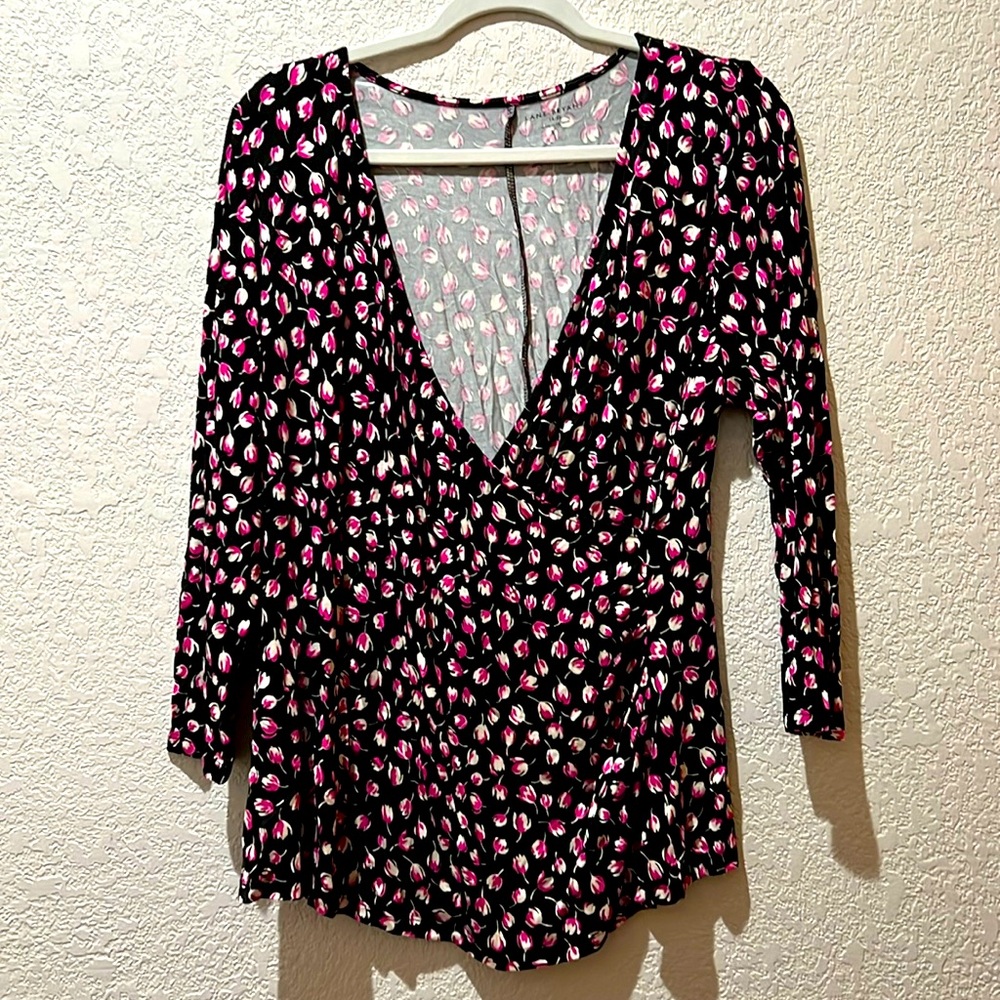 Lane Bryant Black Faux Wrap Blouse Women’s Size 14/16; NWT